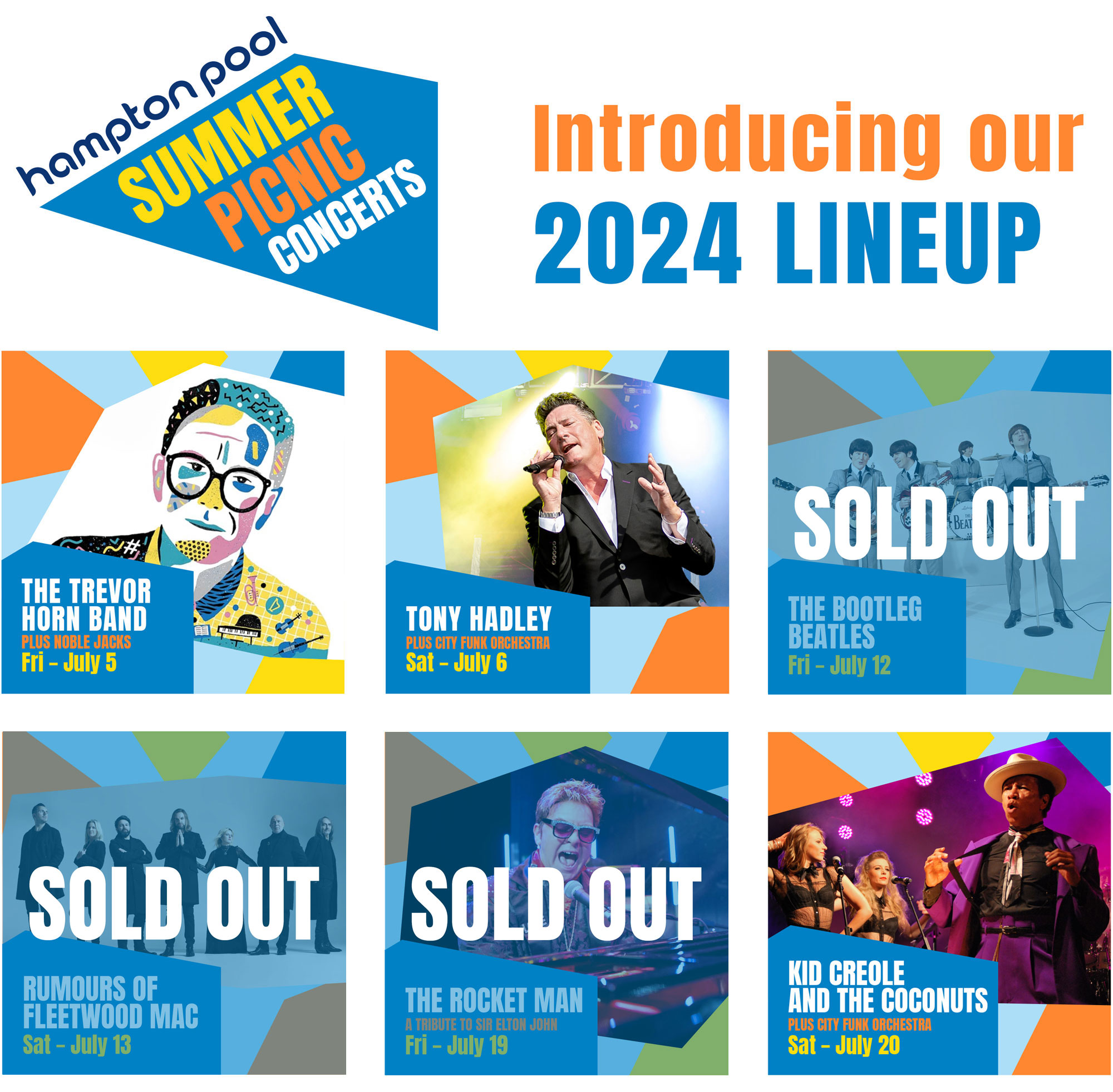 INTRODUCING THE EXCITING 2024 Hampton Pool Summer Picnic Concerts LINEUP – for more info or to buy tickets click here